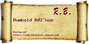 Rumbold Bános névjegykártya